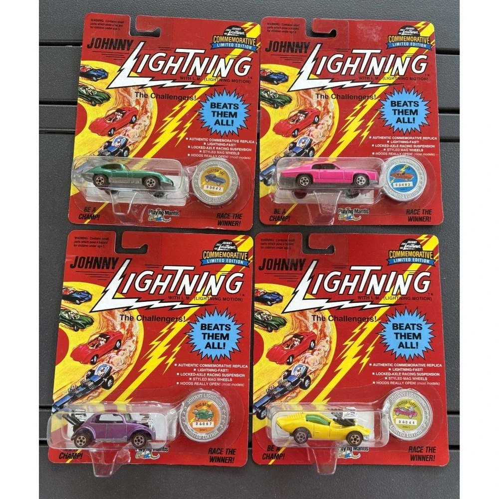 Set of 4 Johnny Lightning The Challengers Series Diecast Model Cars NOS Vintage